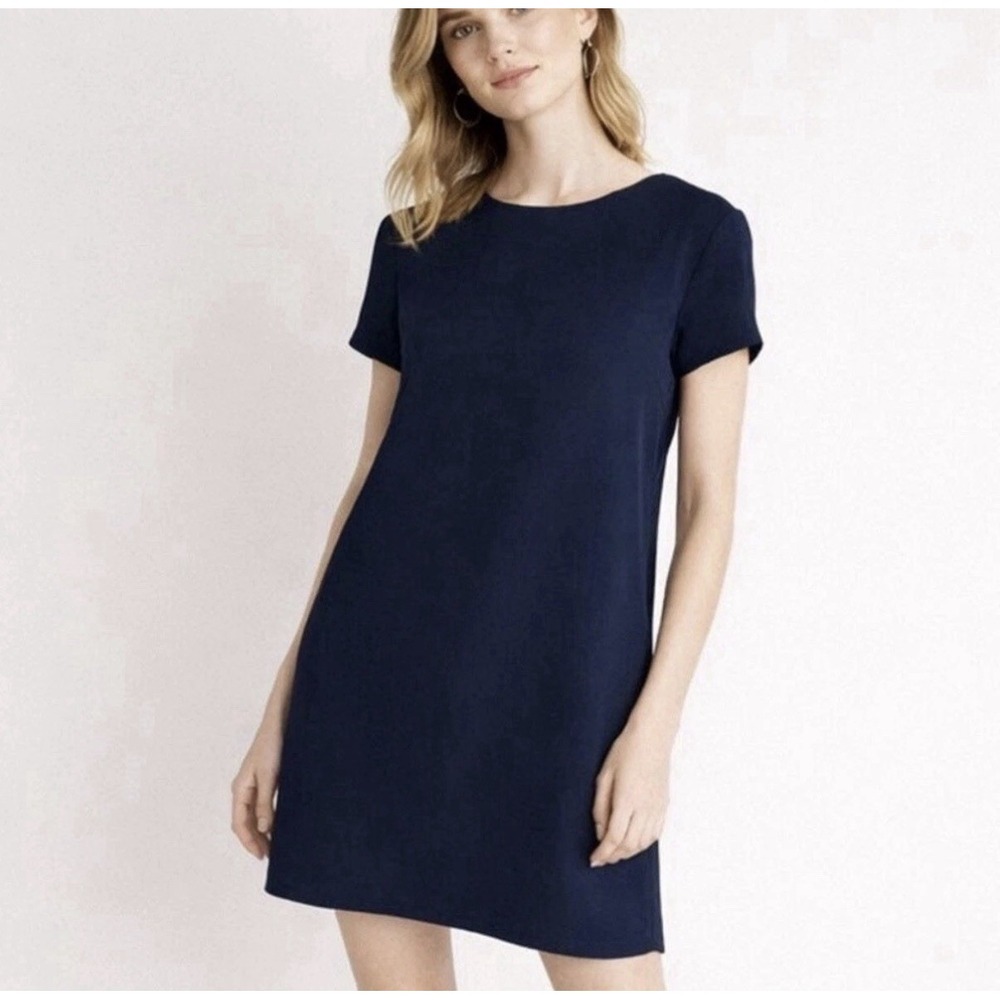 Quince Silk T-Shirt Dress Small Black Mini High Low Short Sleeve Classic Casual